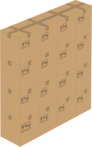 Of 16 Closed Boxes Stacked Up 4X4 Clipart