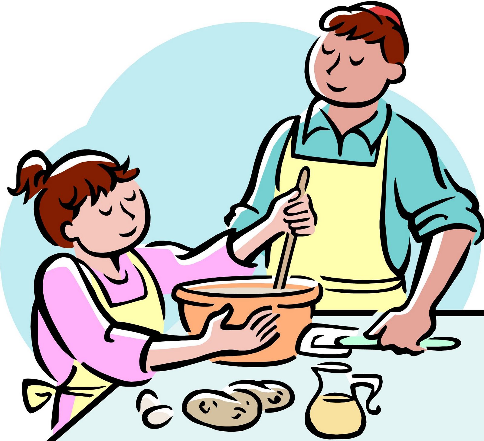 Kids Cooking Black And White Hd Image Clipart