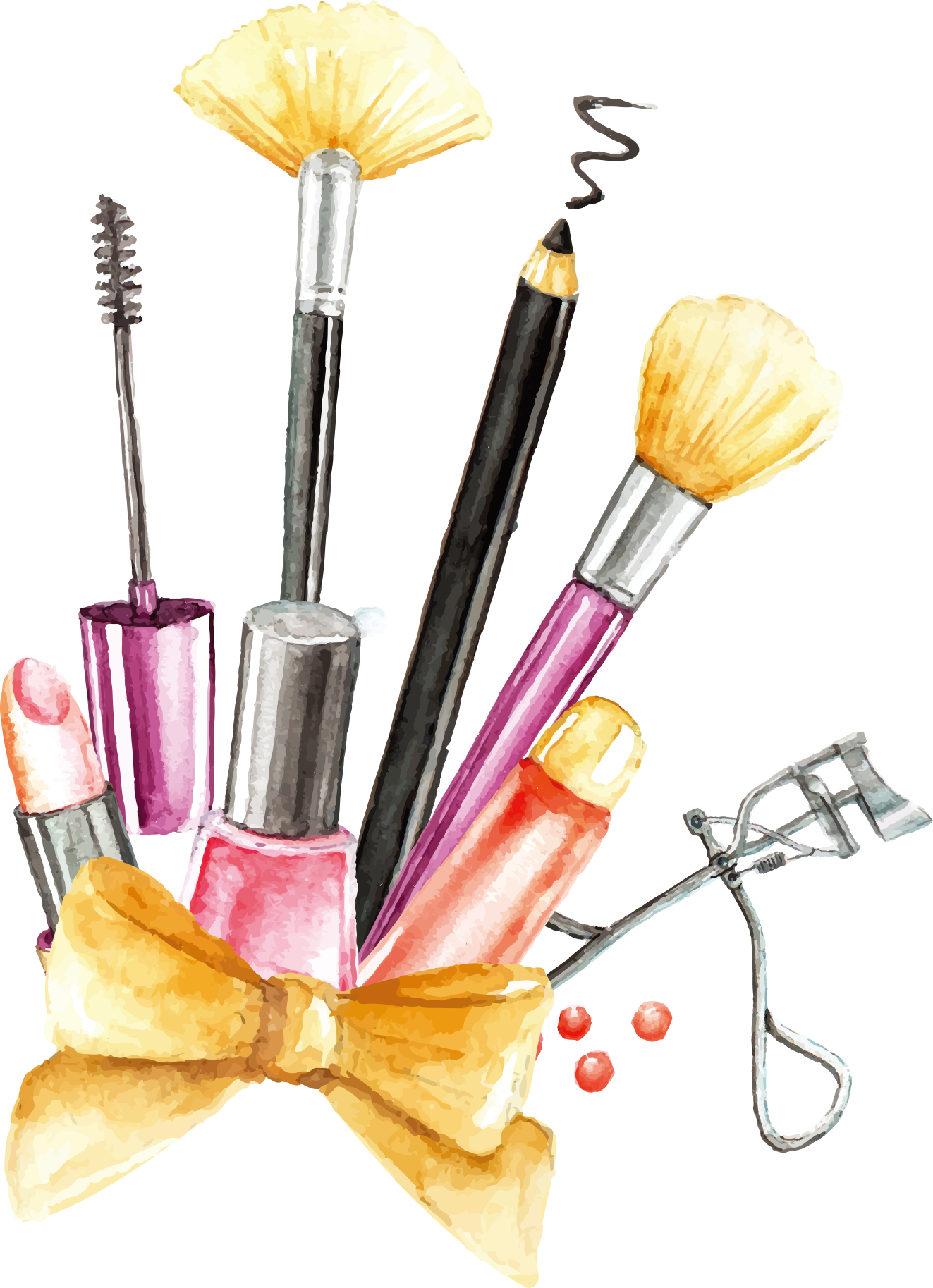 Painting Makeup Vector Cosmetics Tools Brush Clipart