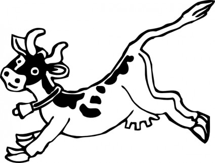 Jumping Cow Vector In Open Office Drawing Clipart