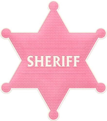 Pink Sheriff Badge Cowgirl Western Image Clipart