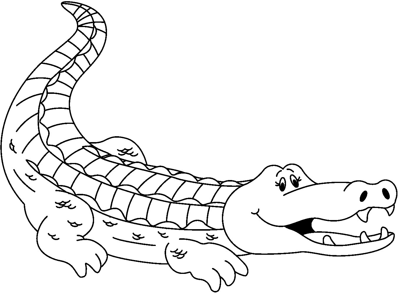 Crocodile Alligator Outline Kid Free Download Clipart