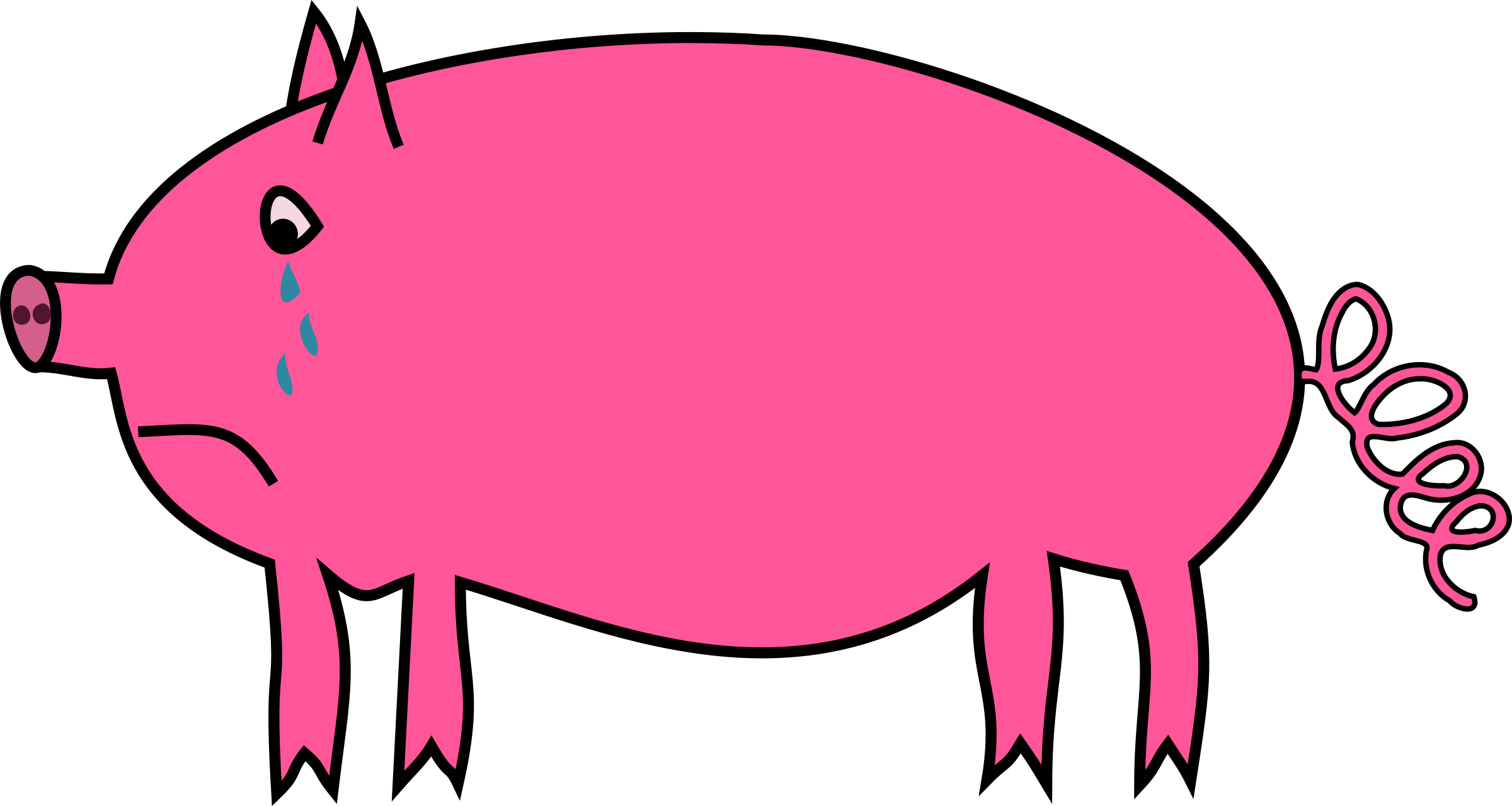 Crying Pig Vector Public Domain Stock Photo Clipart