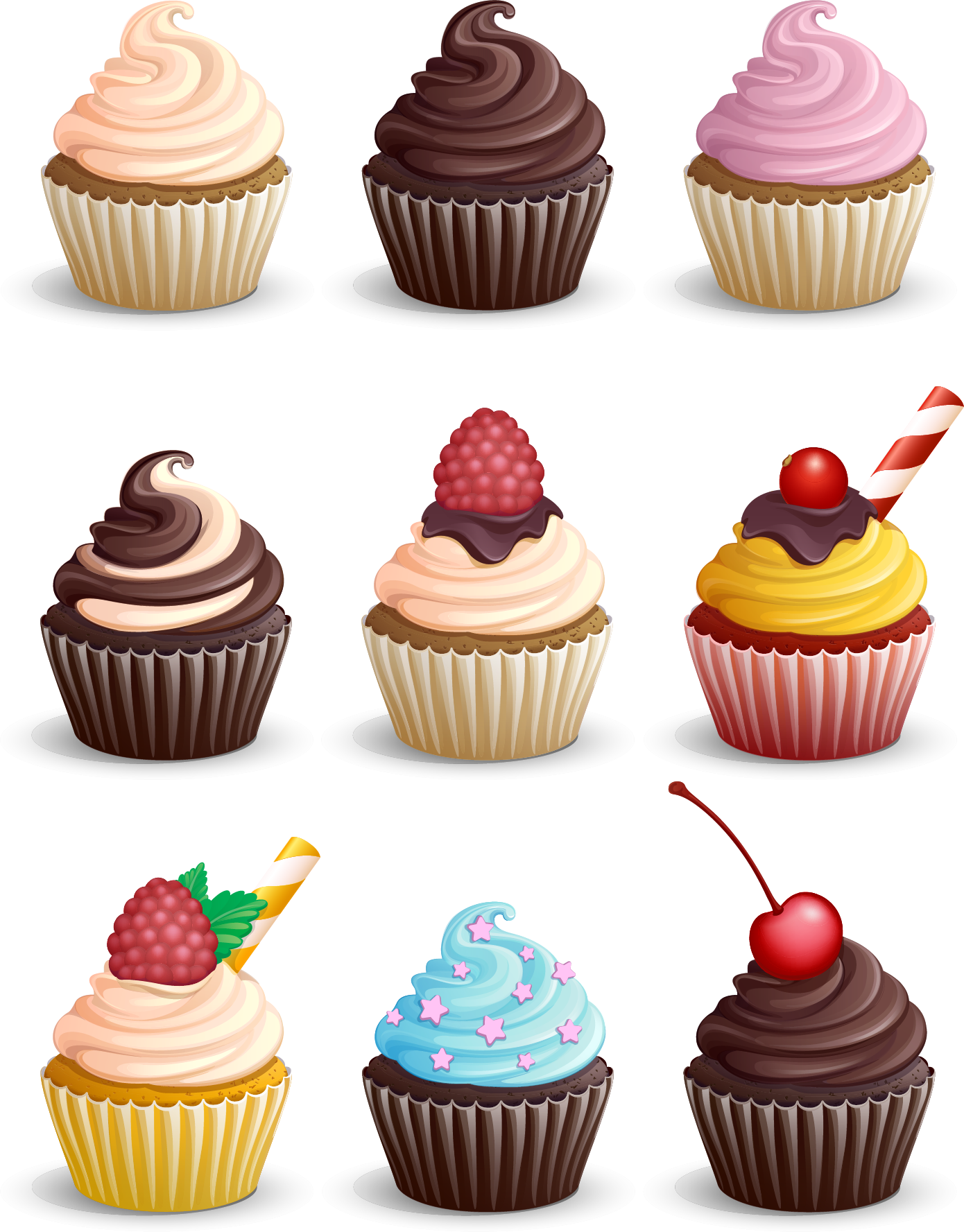 Muffin Chocolate Nine Cupcakes Cupcake Free Download PNG HD Clipart