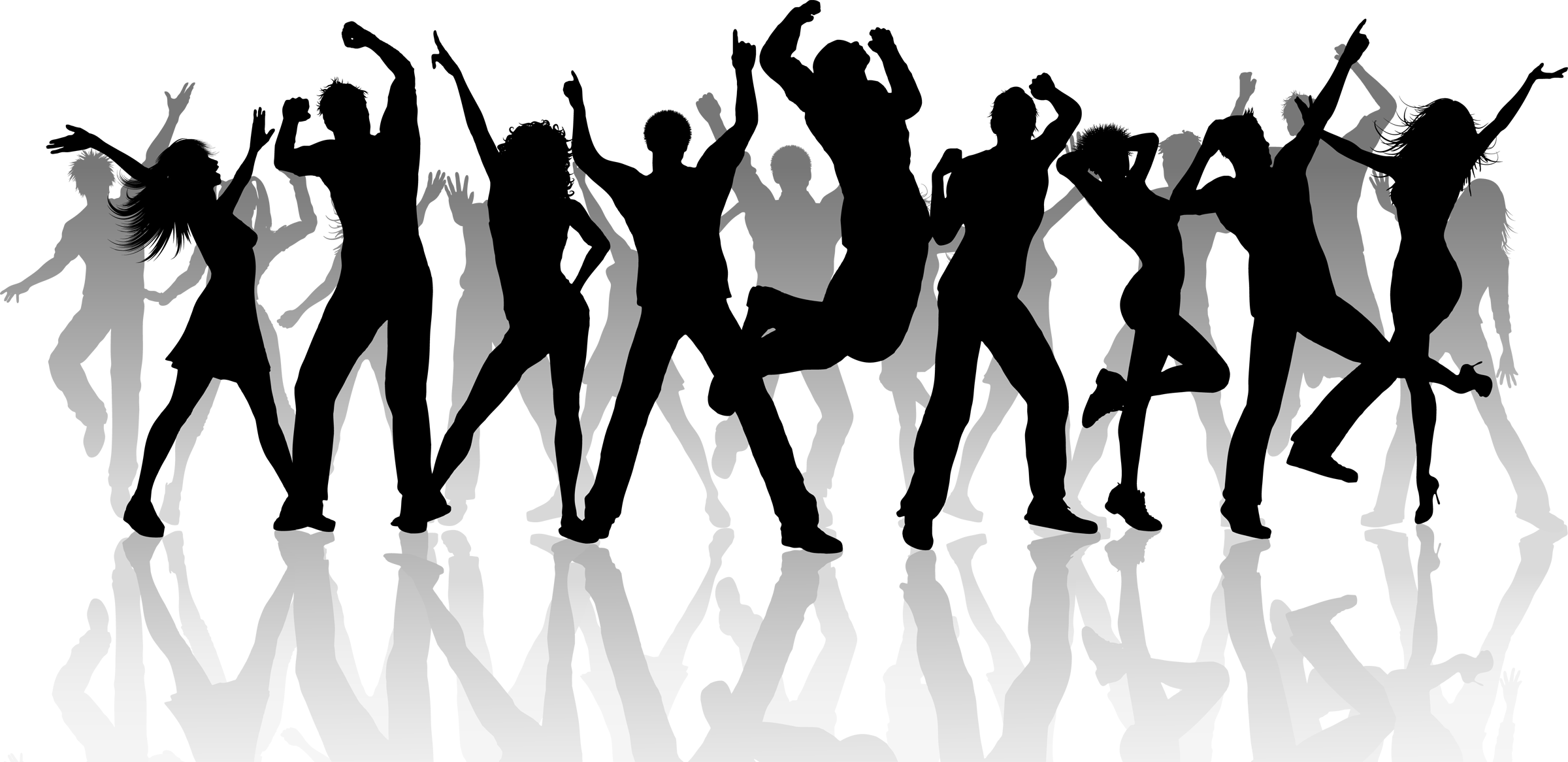 Dance Silhouette People Group Dancing HD Image Free PNG Clipart