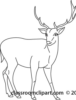 Deer Buck Black And White Danasrij Top Clipart