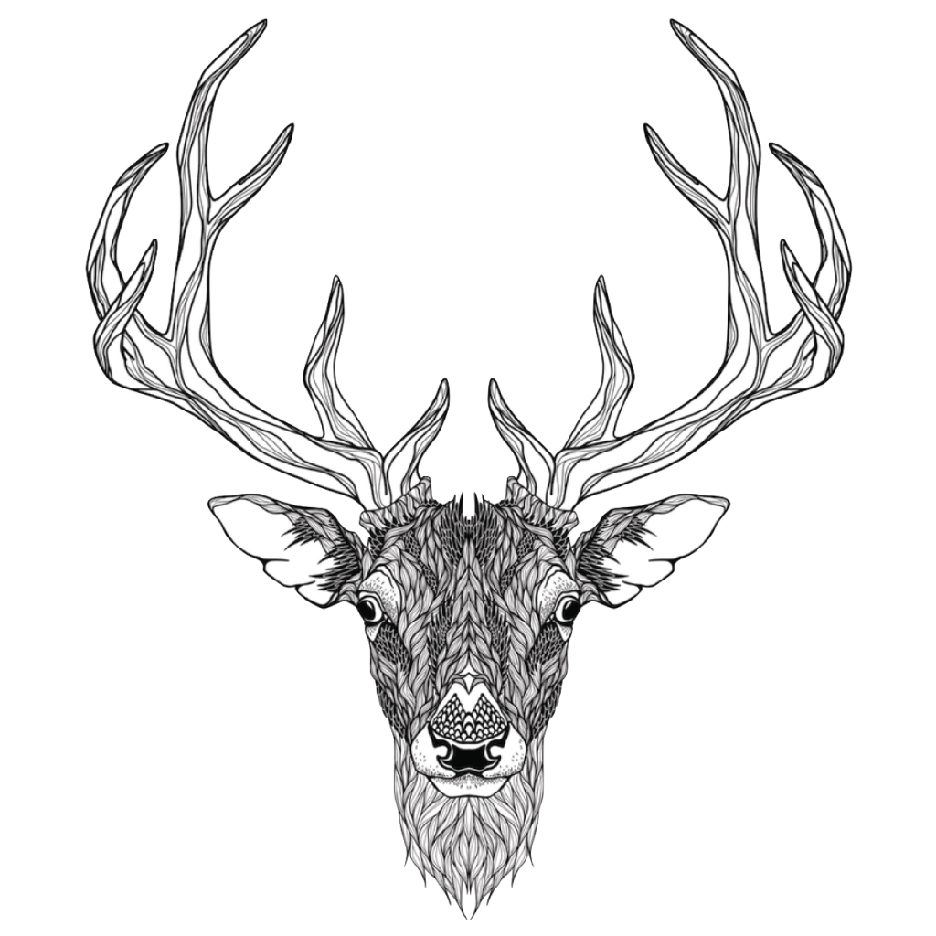 Elk Abziehtattoo Deer Totem Red Free Transparent Image HQ Clipart