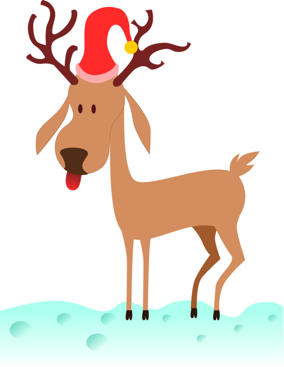 Sob Rudolph Reindeer Santa Claus Cartoon Clipart