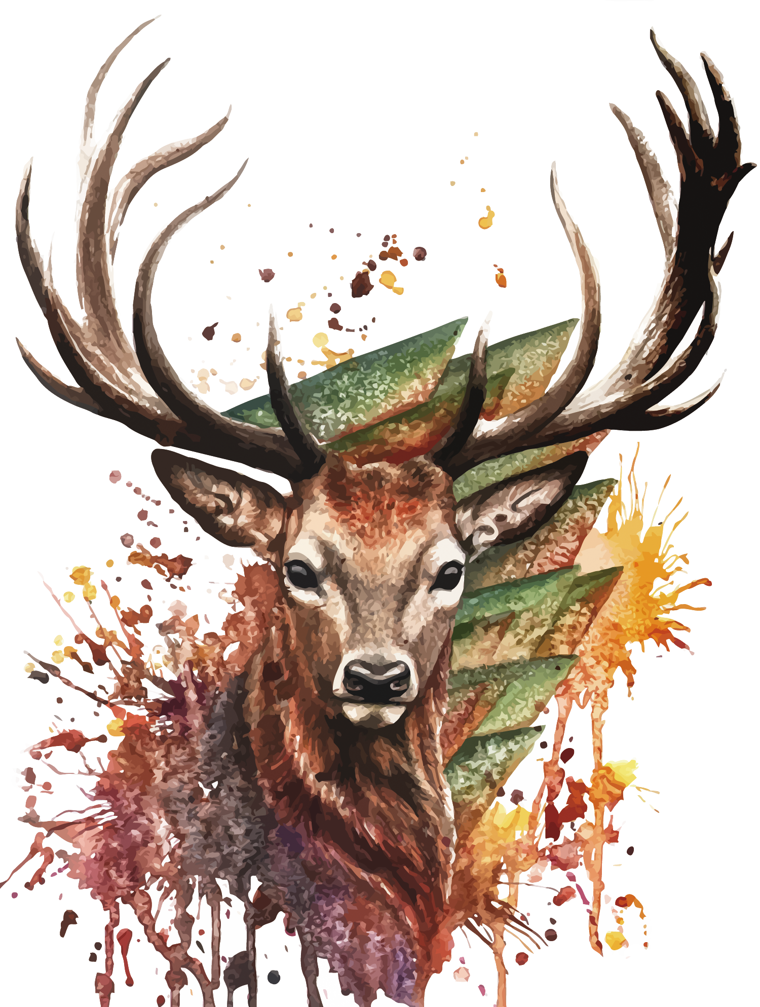 Watercolor Painting Vector Deer Drawing Download HD PNG Clipart
