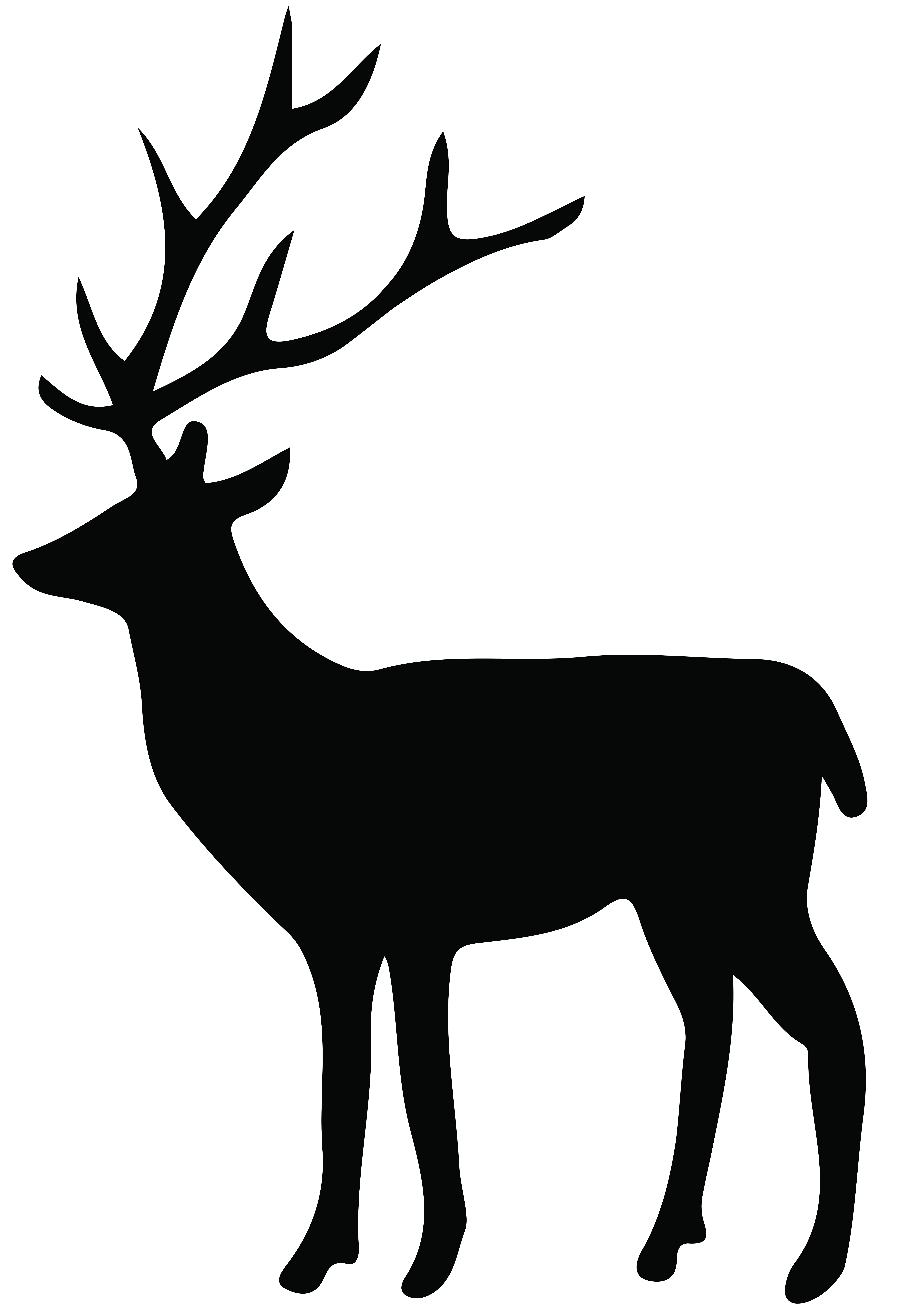 Deer Reindeer Silhouette White-Tailed Transparent PNG File HD Clipart