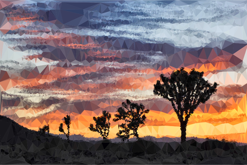 Desert Landscape Sunset Clipart
