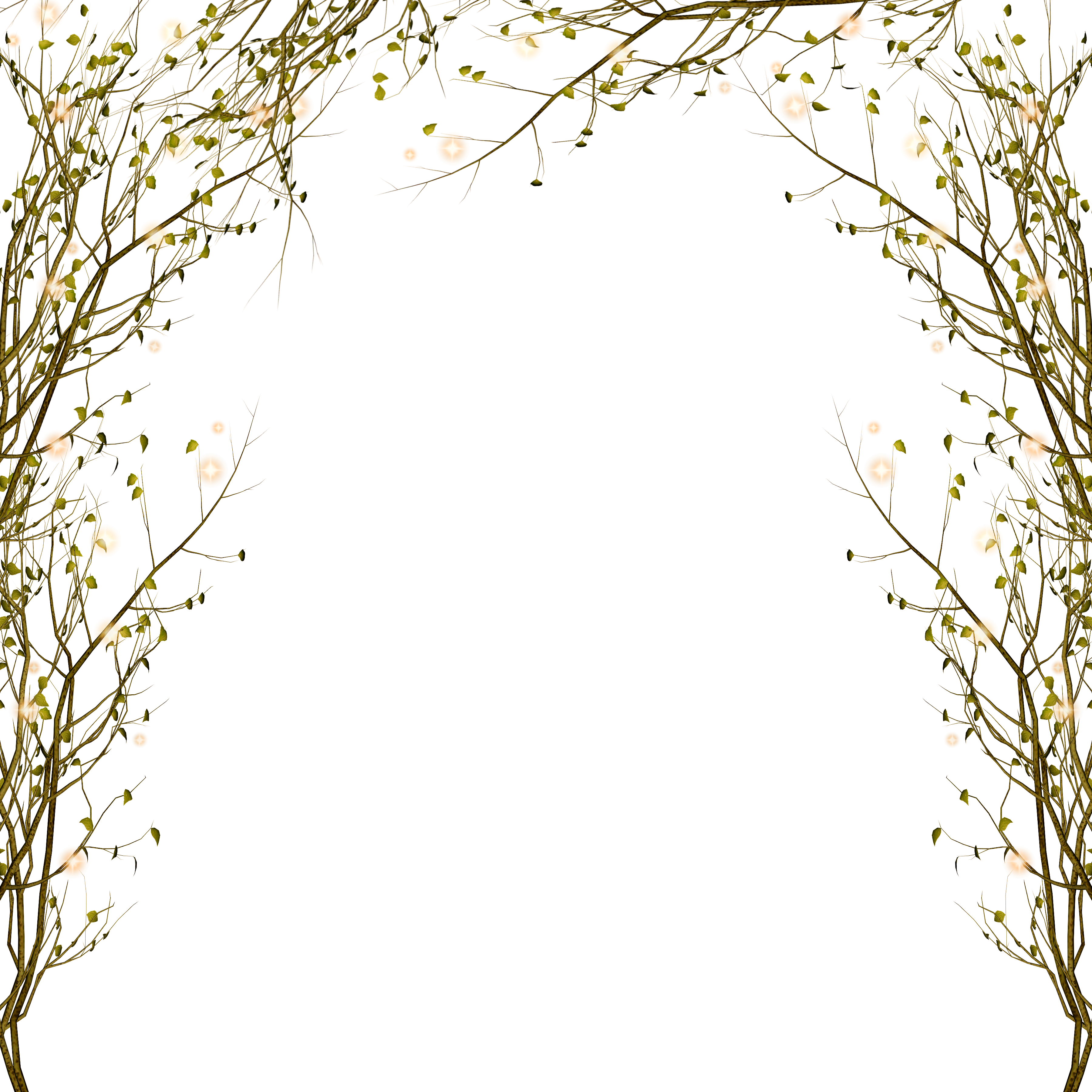Decorative Border Tree Branch Pattern Free Frame Clipart