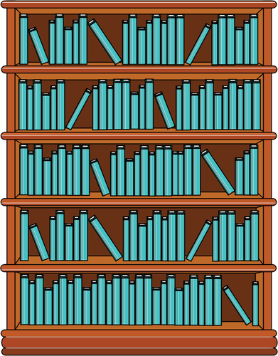 Bookshelf With Blue Books Clipart