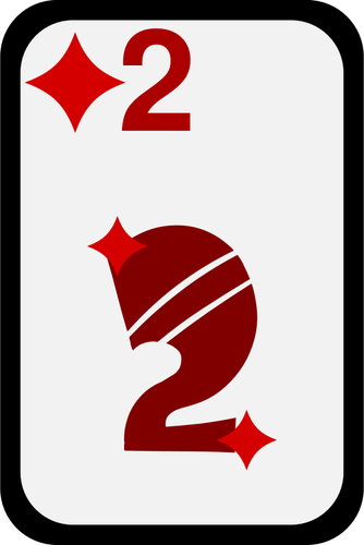 Two Of Diamonds Funky Playing Card Clipart