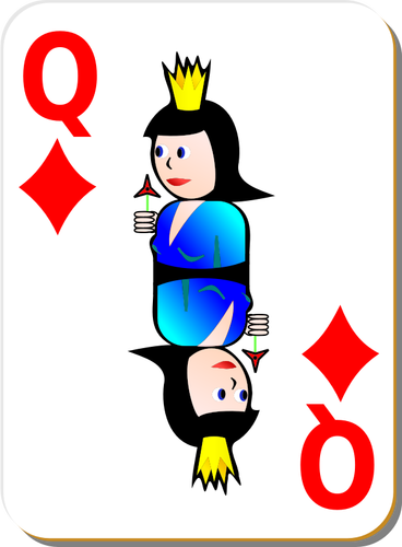 Queen Of Diamonds Gaming Card Clipart