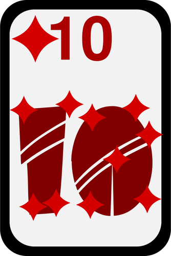 Ten Of Diamonds Funky Playing Card Clipart