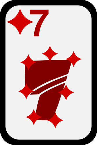 Seven Of Diamonds Funky Playing Card Clipart