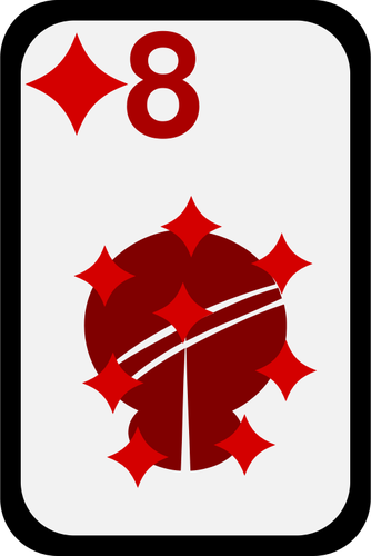 Eight Of Diamonds Funky Playing Card Clipart