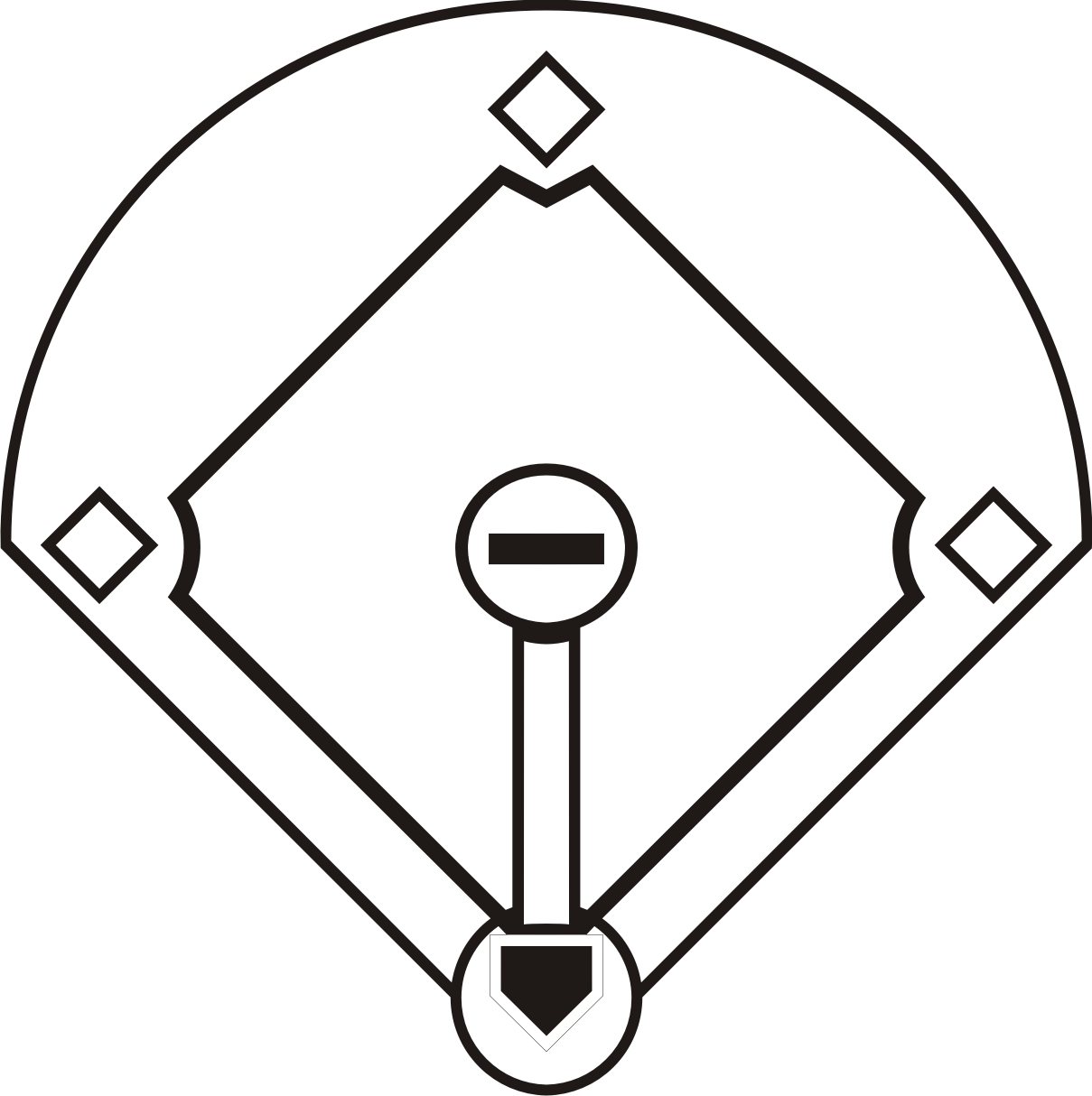 Black And White Baseball Diamond Download Png Clipart