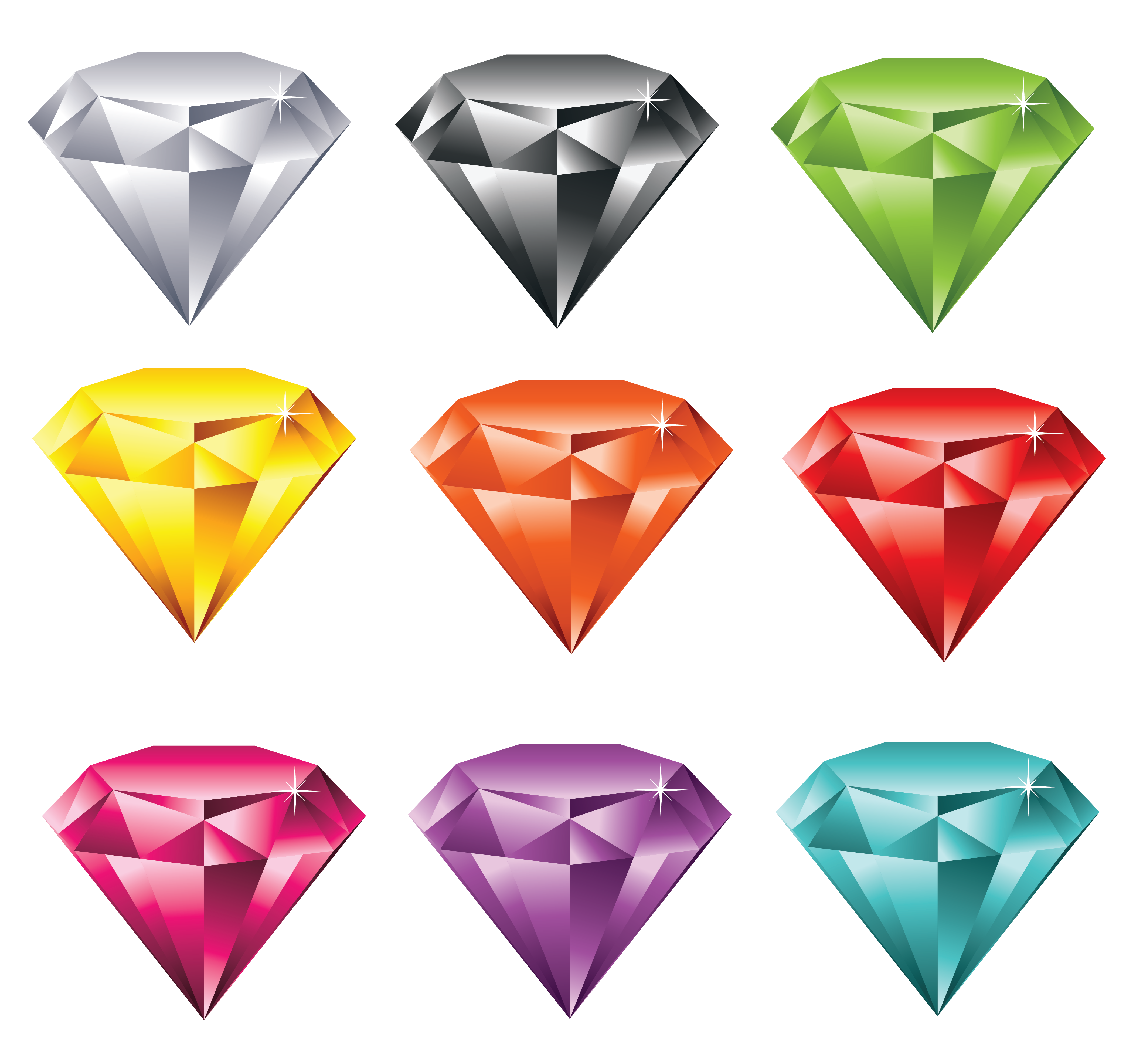 Multicolor Set Gemstone Jewellery Diamonds PNG Image High Quality Clipart
