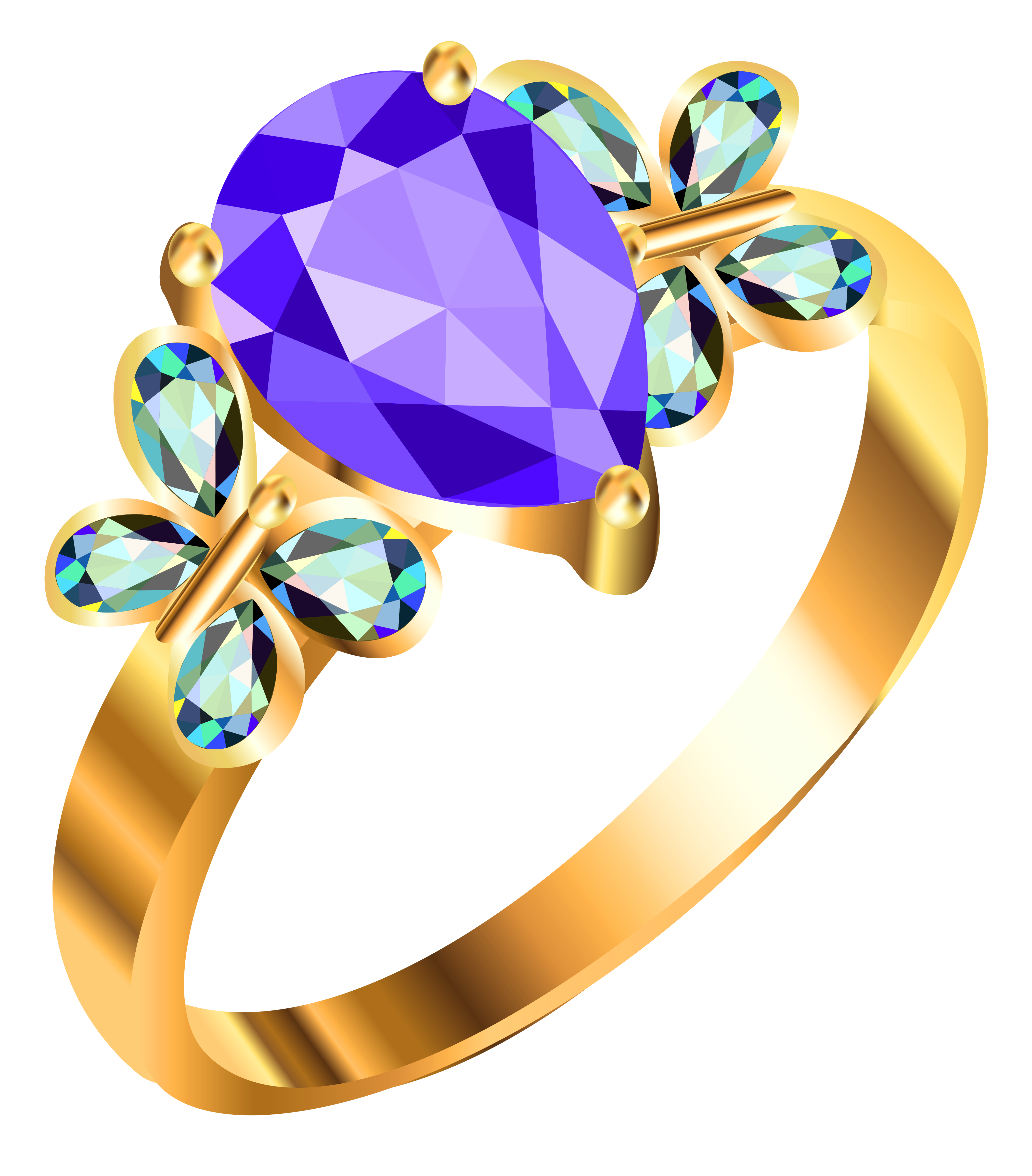 Download Blue Jewellery Gold Andpurple Earring Diamonds Ring Clipart PNG Fr...