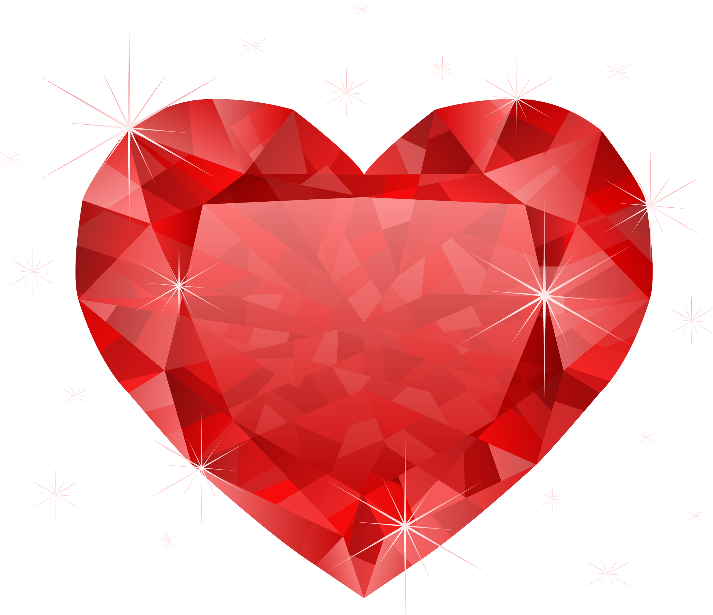 Large Heart Diamond Transparent Red Free HD Image Clipart
