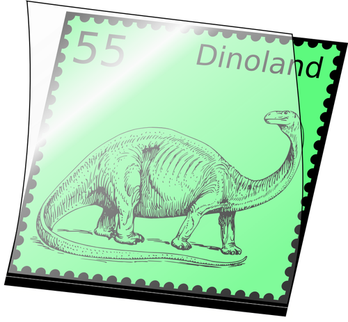 Of Dinosaur Stamp Mounted In An Opened Stamp Mount Clipart
