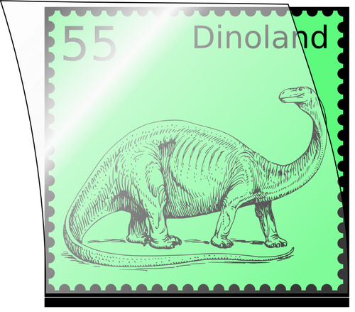 Of Dinosaur Stamp For Mailing With Transparent Protection Clipart