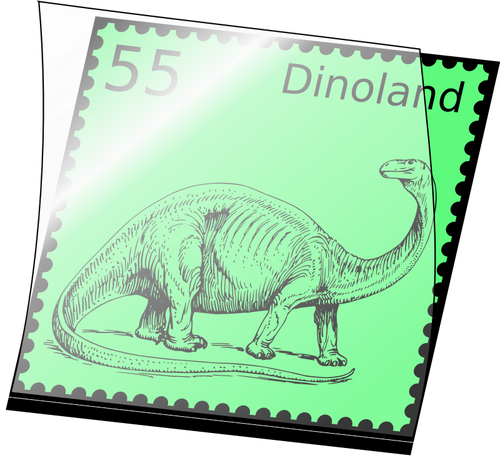 Of Postage Stamp With Dinosaur Clipart