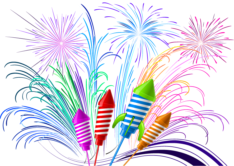 Singapore Color Wish Diwali Fireworks Vector Holiday Clipart