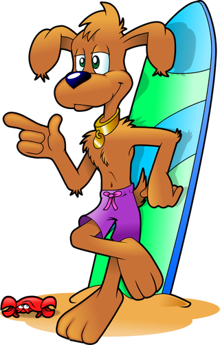 Surfer Dog Clipart