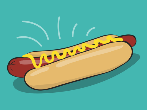 Hot Dog With Mustard Clipart