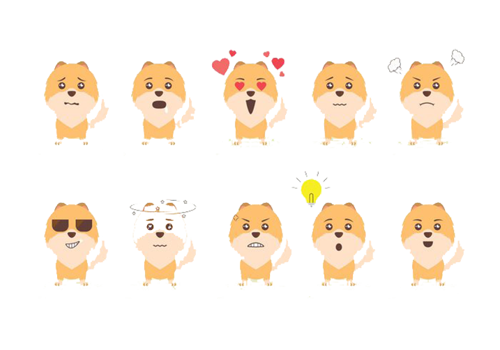 Emoticon Sunglasses Pomeranian Series Breed Dog Face Clipart
