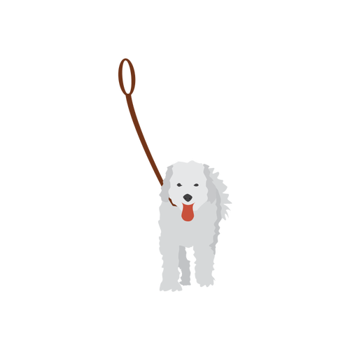 Of A Dog On A Leash Clipart