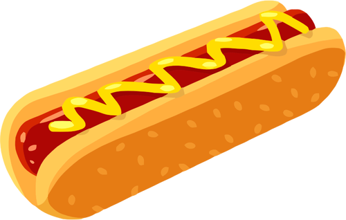 Hot Dog In A Bun Clipart