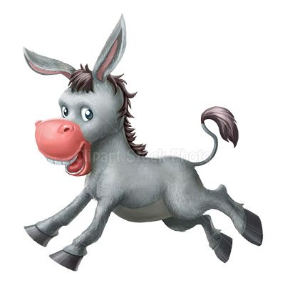 Cartoon Donkey Illustration Mule Stock Image Clipart