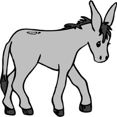 Cartoon Mule Donkey With A Load Vector Clipart