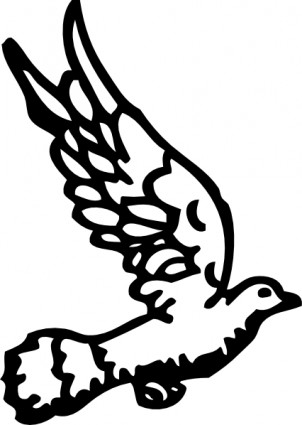 Flying Dove Vector In Open Office Drawing Clipart