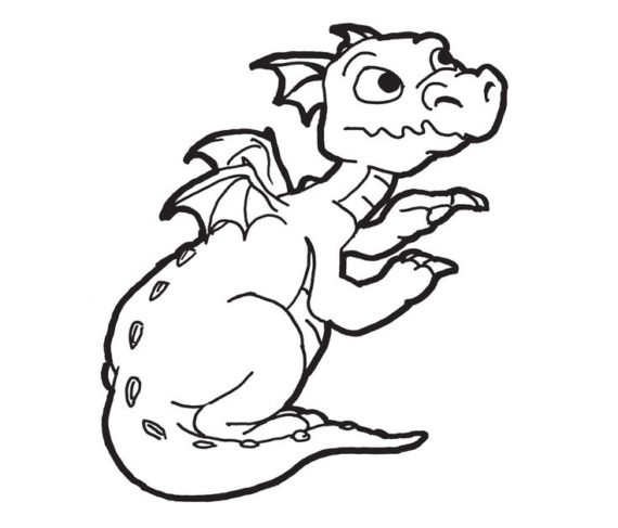 Dragon Black And White Pencil In Color Clipart