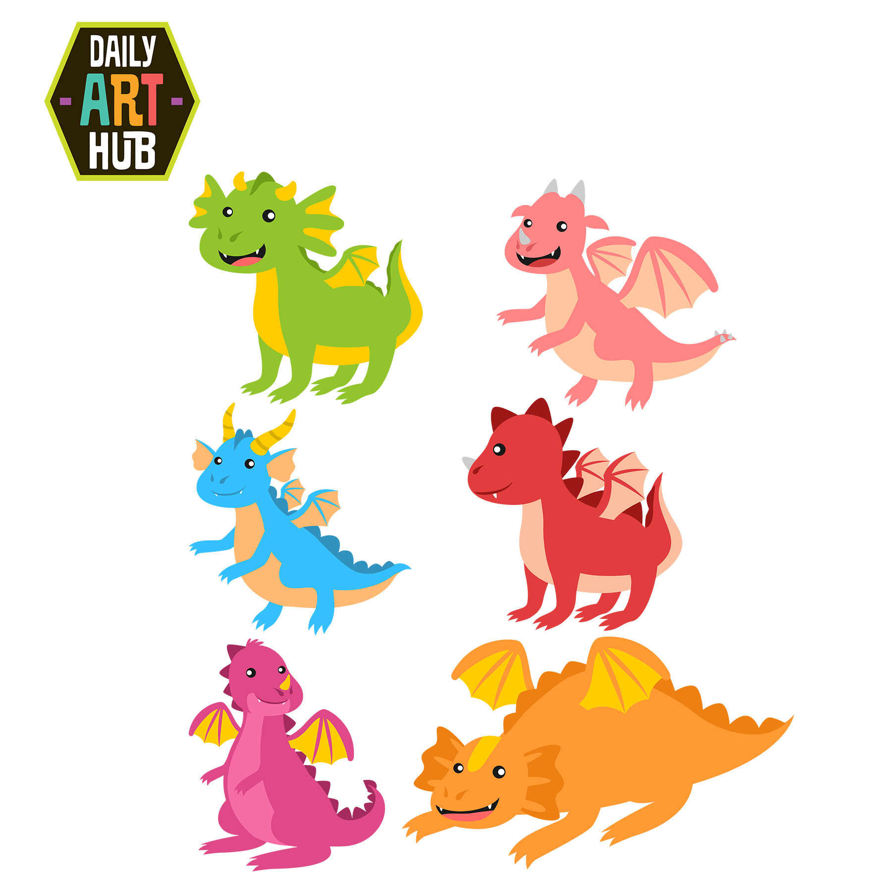 Cute Dragon Many Interesting Transparent Image Clipart
