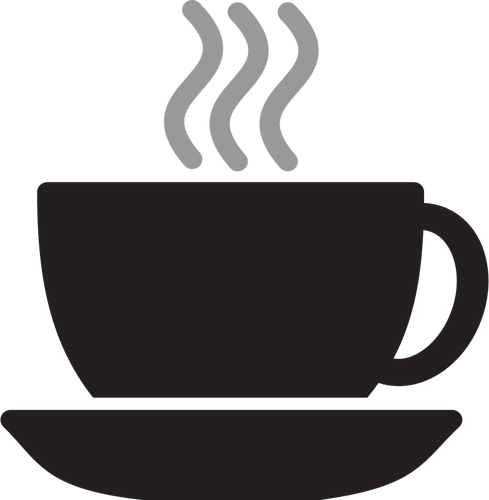 Of Steaming Coffee Or Tea Cup With Saucer Clipart