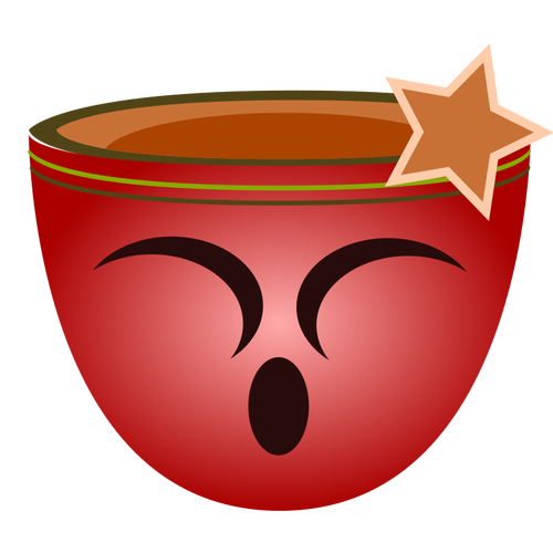Of Red Cup With Smiling Female Face Clipart