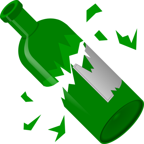 Broken Green Bottle Clipart