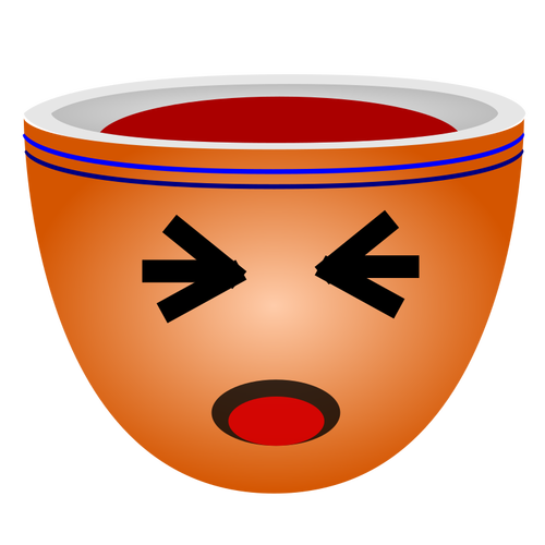 Illustration Of Orange Cup Of Coffee With Eyes Tight Closed Clipart