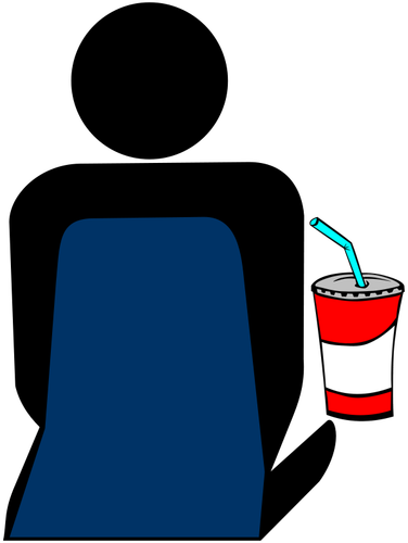 Person With Soft Drink At The Cinema Clipart