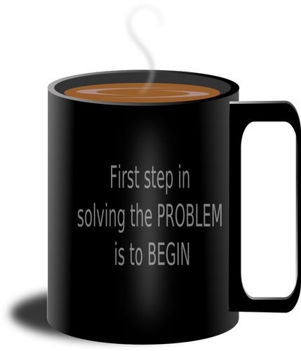 Black Mug With Text On It Clipart