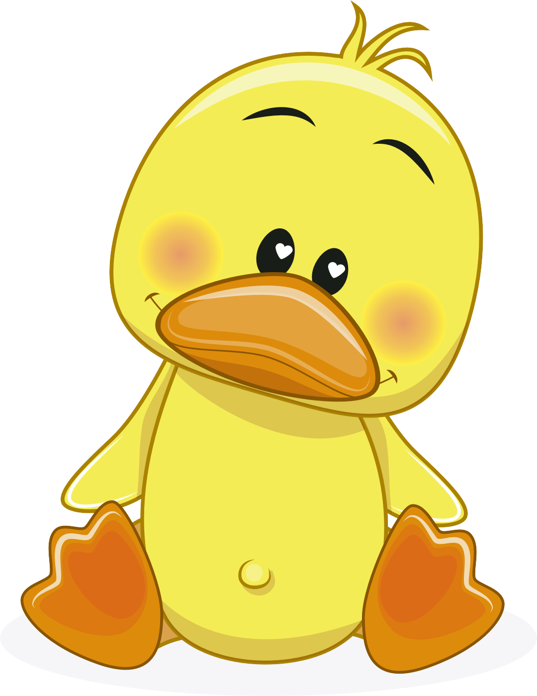 Little Yellow Cartoon Donald Vector Duck Drawing Clipart