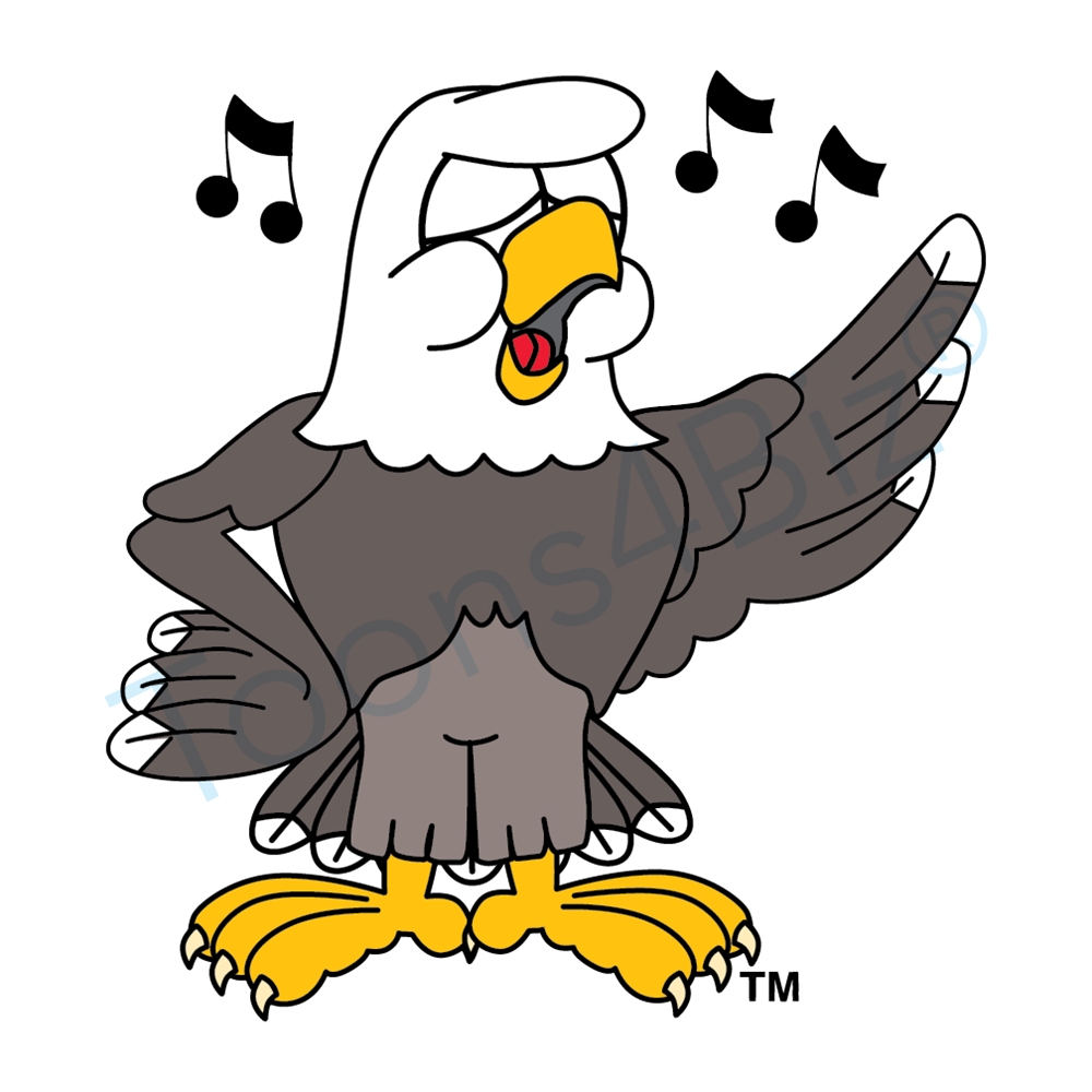 Bald Eagle Mascot Singing Hd Photo Clipart