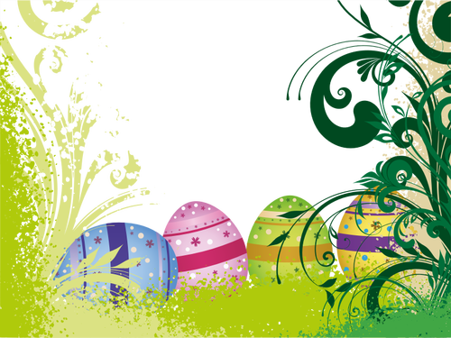 Of Easter Poster With Eggs Clipart