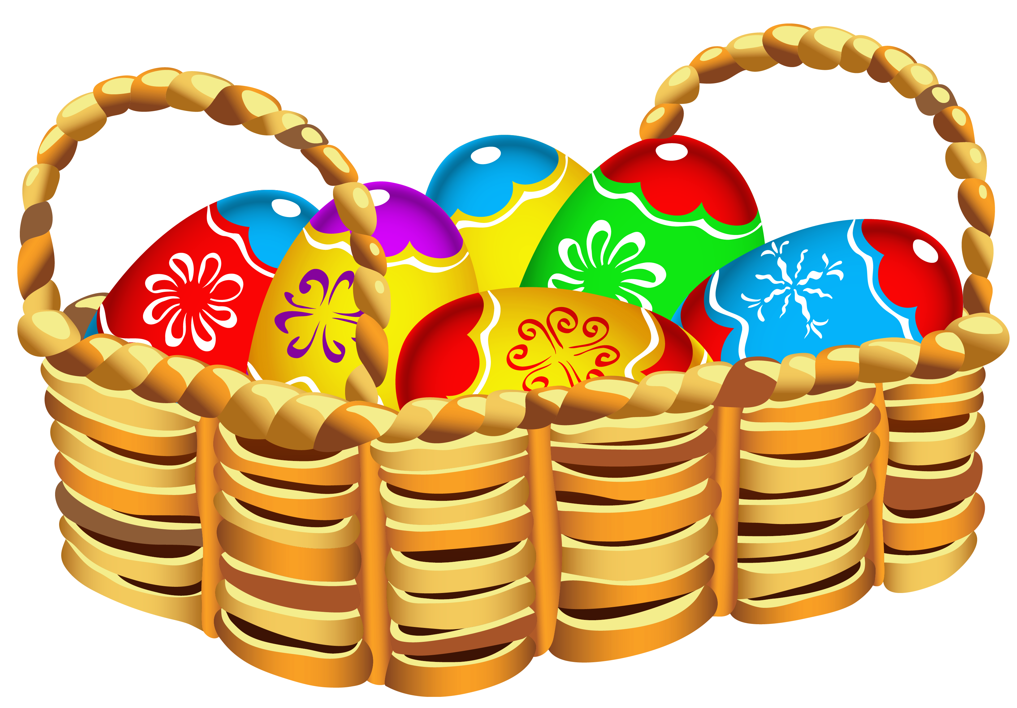 Square With Eggs Basket Egg Bunny Easter Clipart